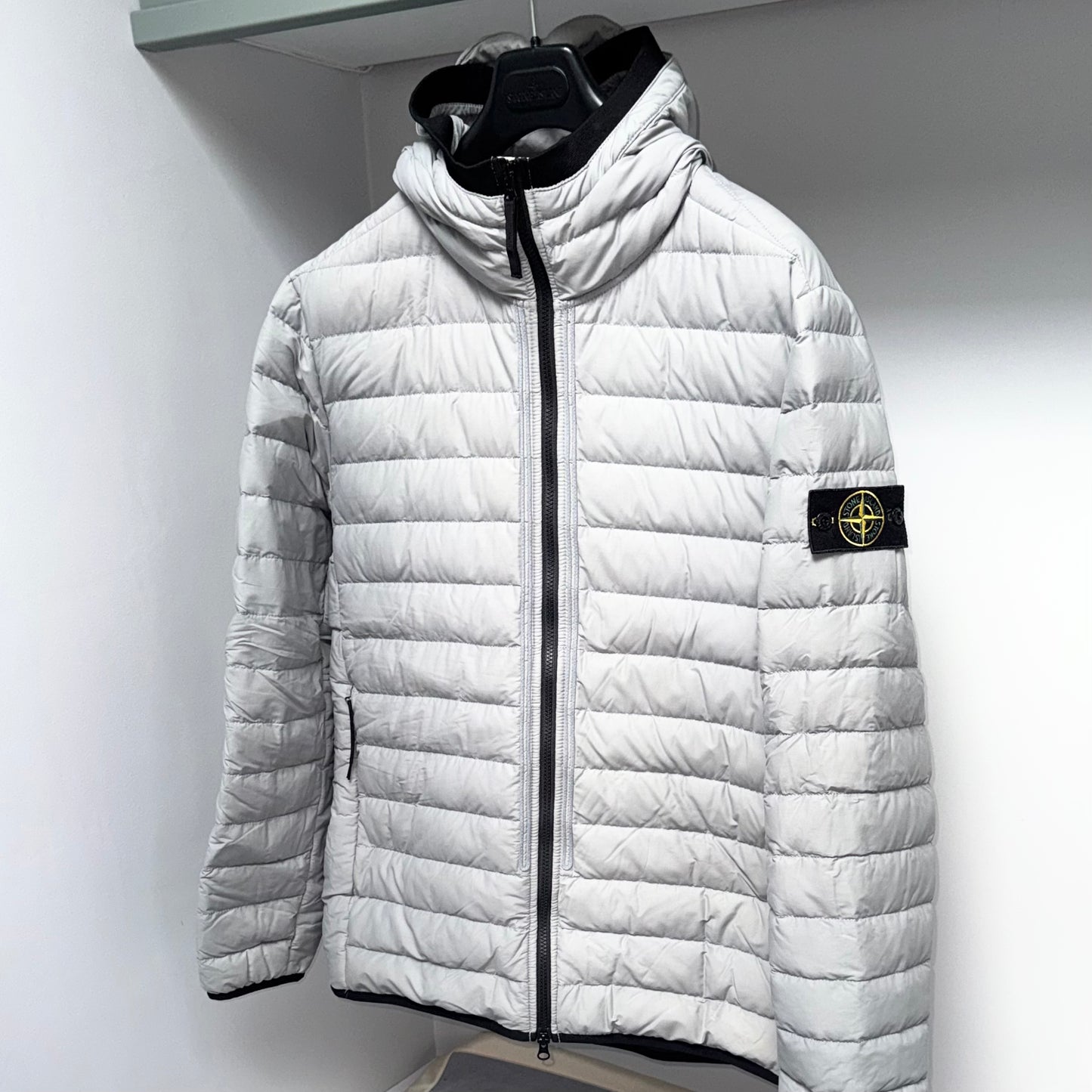 Stone Island O-Cotton / R-Nylon Tela Full Zip Badge Jacket - XXL ptp24.5”