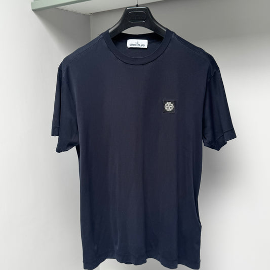 Stone Island Navy Blue Patch Logo T shirt - Large ptp21”