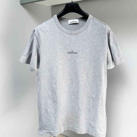 Stone Island Grey Graphic Print Logo T shirt - Medium