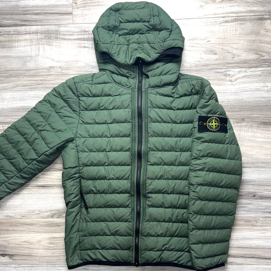Stone Island O-Cotton / R-Nylon Tela Full Zip Badge Jacket - Small ptp20”