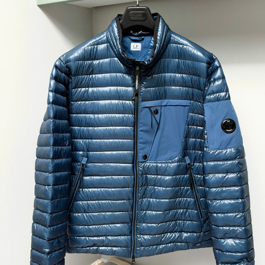 CP Company Blue DD Shell Down Full Zip Lens Jacket - XXL