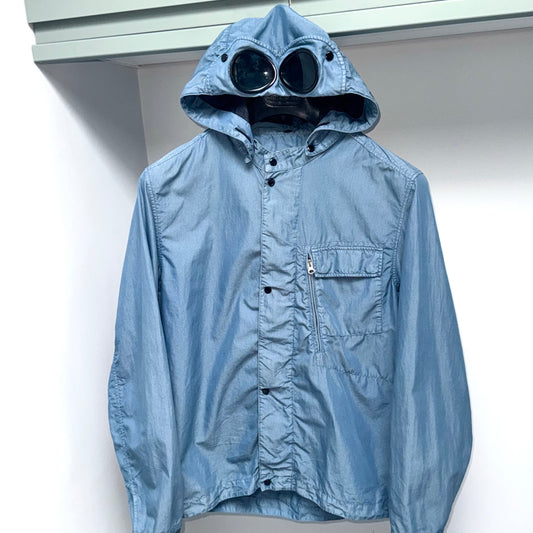 CP Company Blue 50 Fili Nylon Full Zip Goggle Overshirt - Small ptp20”