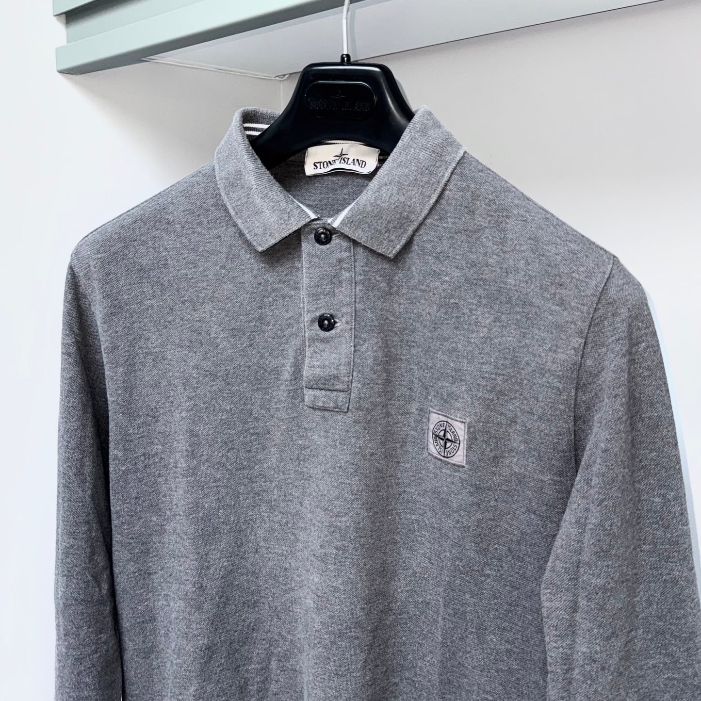 Stone Island Long Sleeve Patch Polo - Medium ptp19.5"