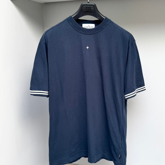 Stone Island Marine Blue Stellina Embroidered Star T shirt - Large ptp21.5”