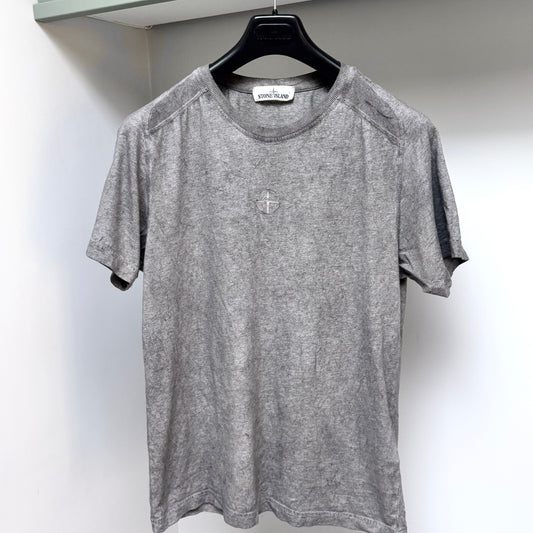 Stone Island Dark Grey Dust Treatment Embroidered Compass T shirt - Medium ptp20”