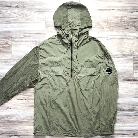 CP Company Hooded Chrome Nylon Half Zip Pullover Lens Smock Overshirt - XXL ptp25.5”