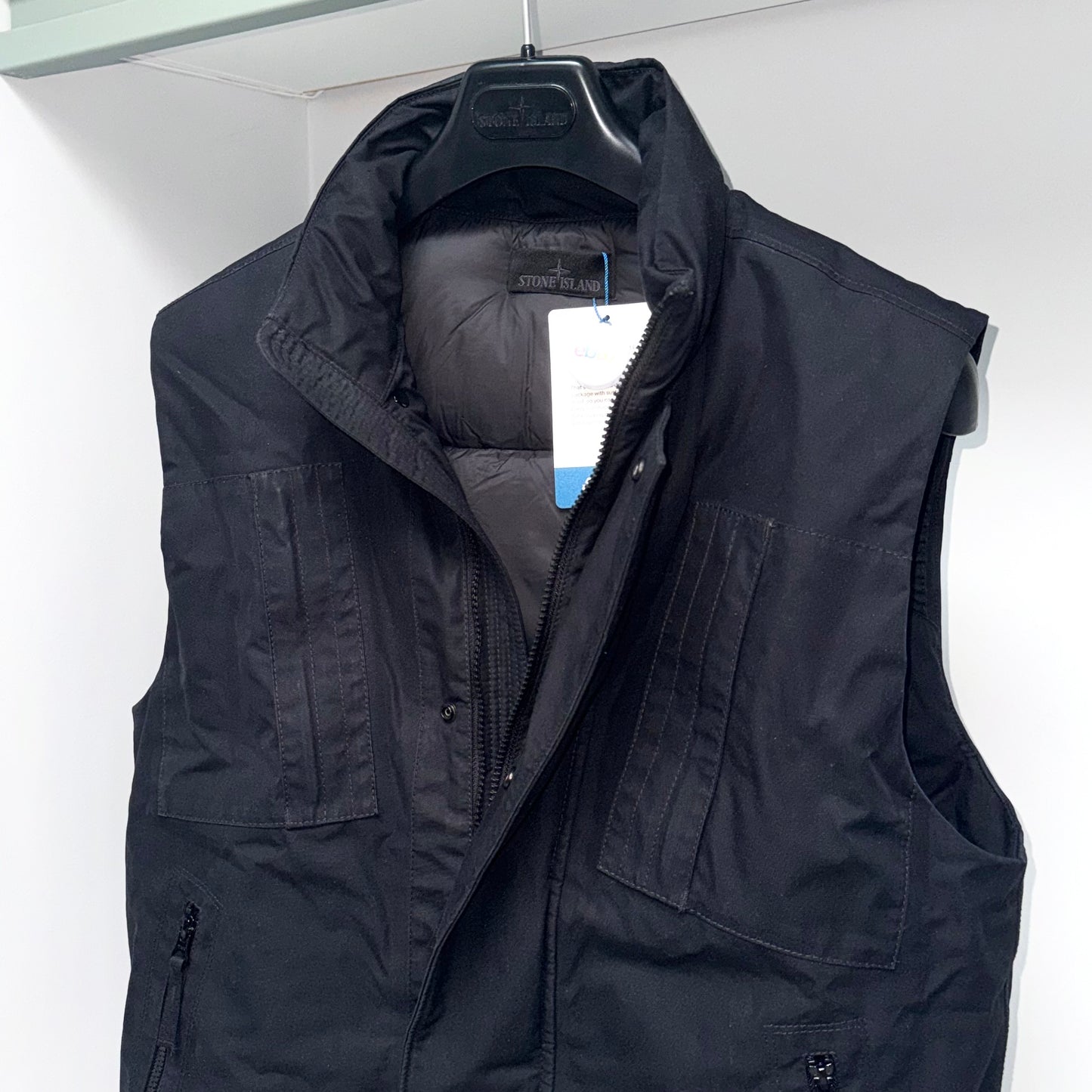 Stone Island O-Ventile Down Ghost Piece Badge Gilet - Medium ptp22”