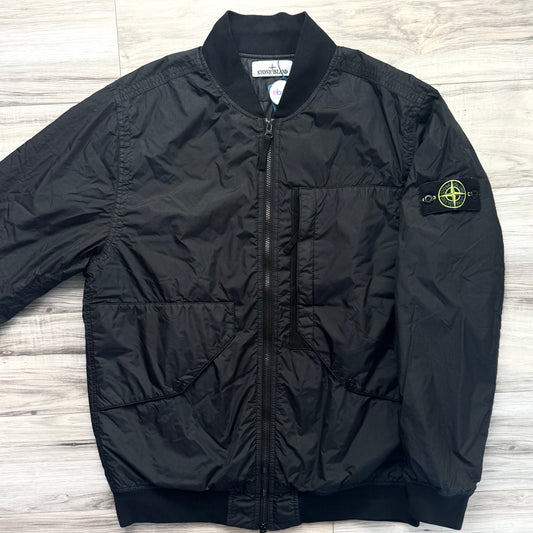 Stone Island Garment Dyed Crinkle Reps R-NY With Primaloft-TC Full Zip Badge Bomber Jacket - Large ptp23”