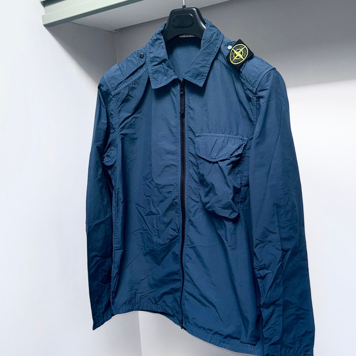 Stone Island Naslan Full Zip Shoulder Badge Overshirt - Medium ptp21.5”
