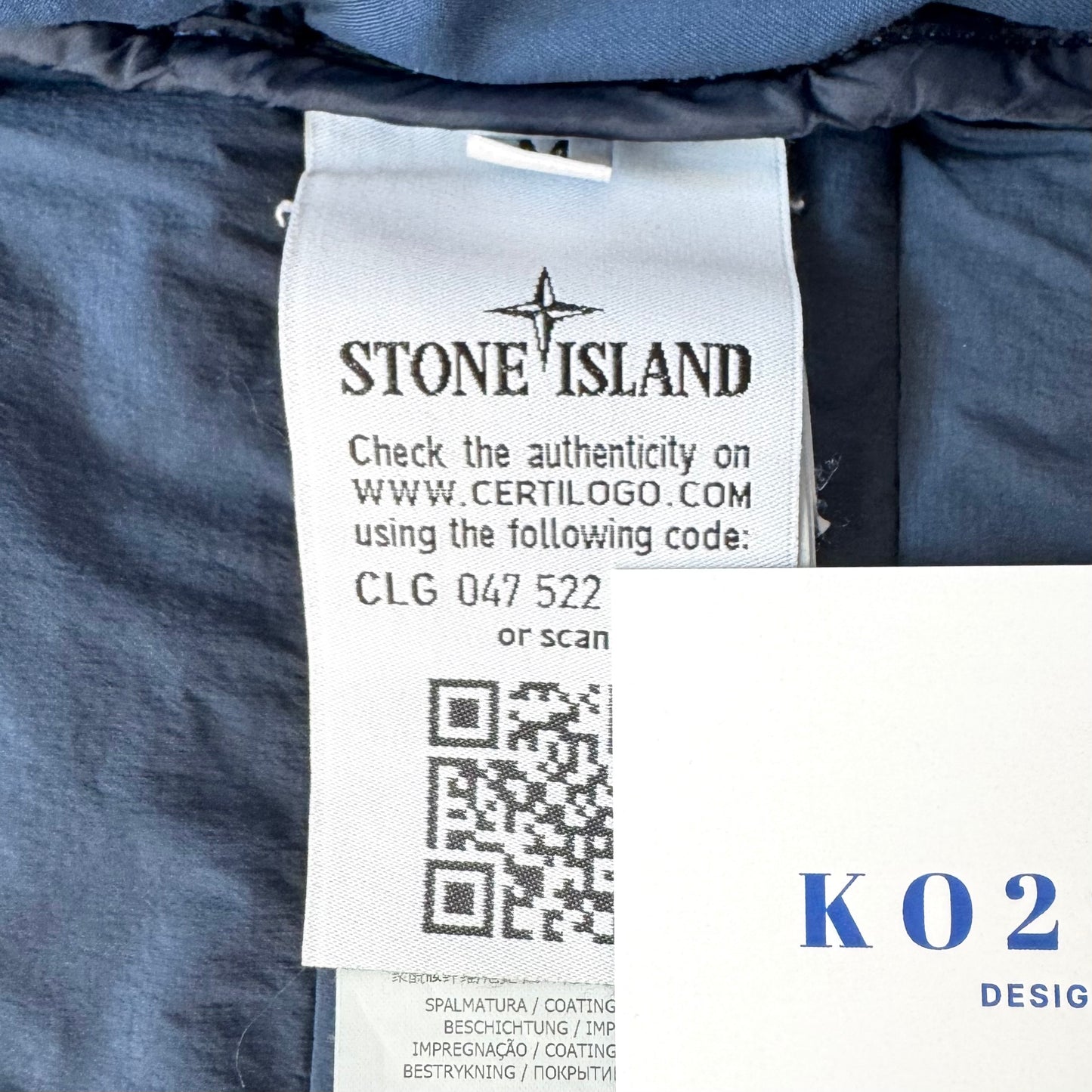 Stone Island Loom Woven Down Chambers Stretch Nylon-TC Full Zip Badge Jacket - Medium
