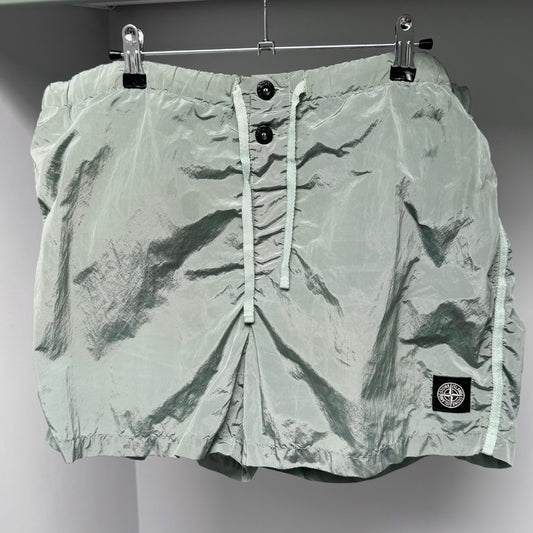 Stone Island Green Nylon Metal Patch Swim Shorts - XXL 38W