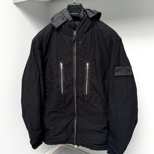 Stone Island Shadow Project Naslan Rip-Stop Quilted Full Zip Badge Jacket - Medium ptp24.5”