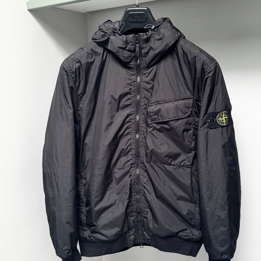 Stone Island Black Garment Dyed Crinkle Reps R-NY With Primaloft-TC Full Zip Jacket - Medium