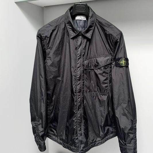 Stone Island Black Garment Dyed Crinkle Reps NY Primaloft Full Zip Jacket - Medium