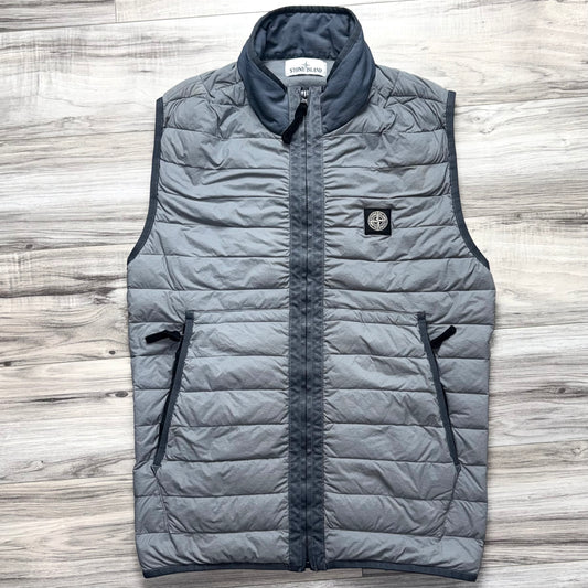Stone Island Loom Woven Down Chambers Stretch Nylon-TC Full Zip Badge Gilet - Medium ptp20”