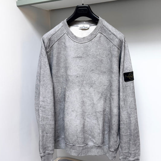 Stone Island Dark Grey Dust Treatment Pullover Sweatshirt - XL ptp24.5”