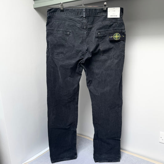 Stone Island Grey Washed Cotton Chinos - 38W 34L Regular Tapered Fit