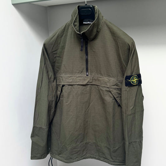 Stone Island Ripstop Quarter Zip Pullover Badge Smock - Medium ptp24”