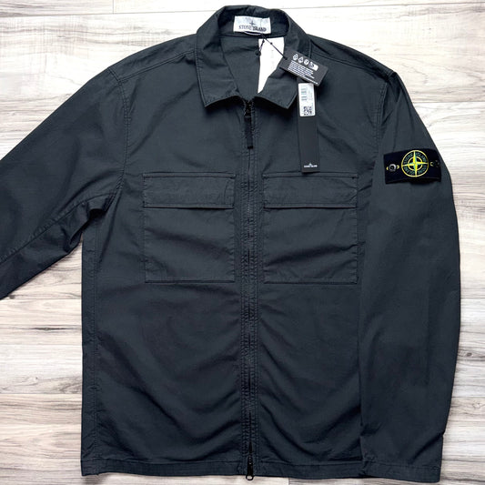 Stone Island Full Zip Badge Overshirt - Large ptp22.5”