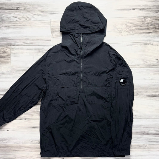 CP Company Hooded Chrome Nylon Half Zip Pullover Lens Smock Overshirt - Small ptp21”