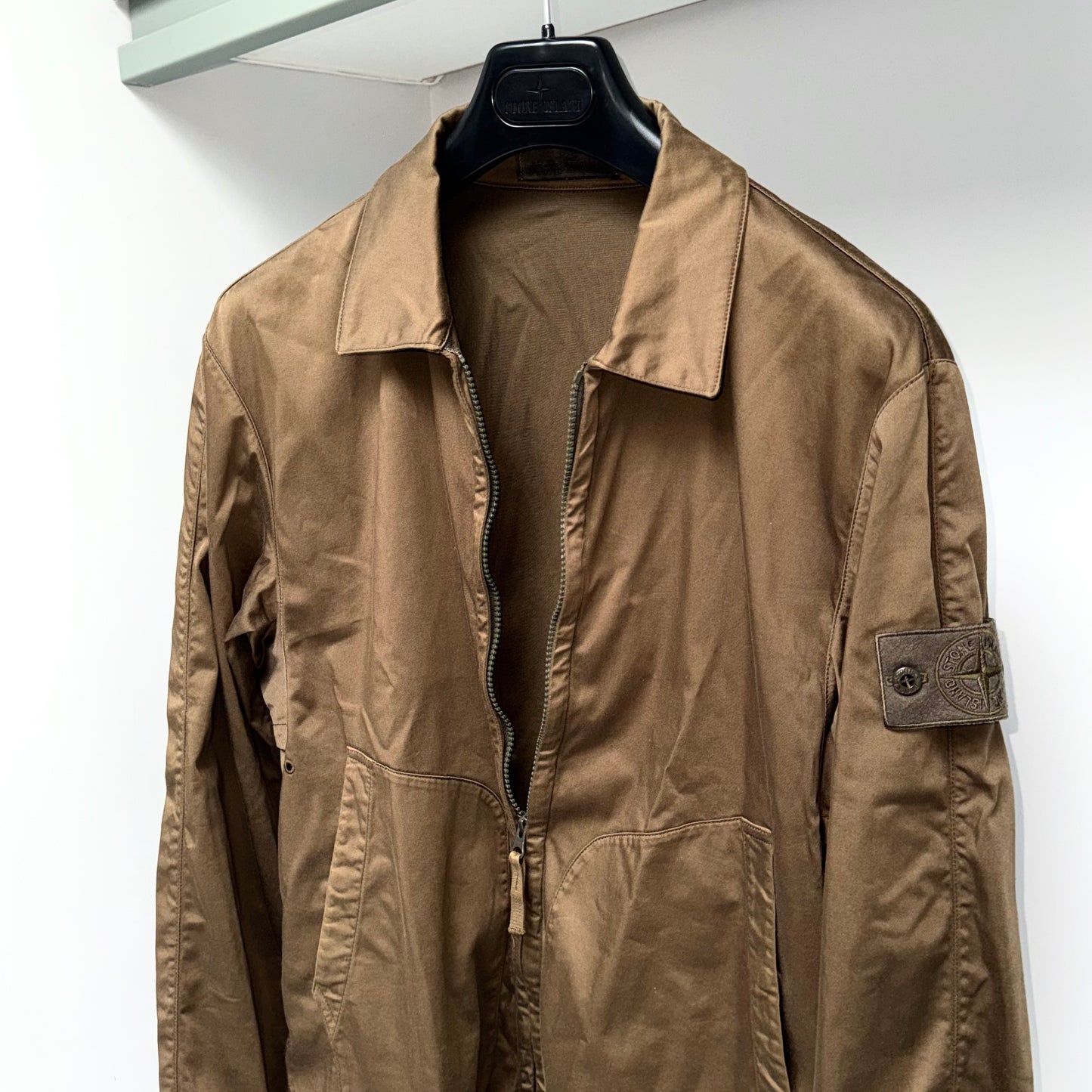 Stone Island Ghost Full Zip Badge Overshirt - Medium ptp21.5”
