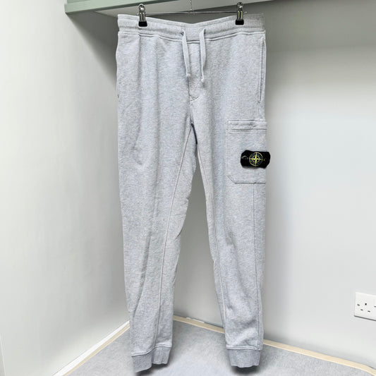 Stone Island Grey Organic Cotton Fleece Joggers - Medium 32W