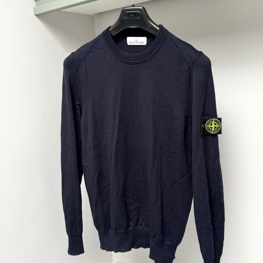 Stone Island Knitted Lana Wool Pullover Badge Jumper - Medium ptp19.5”