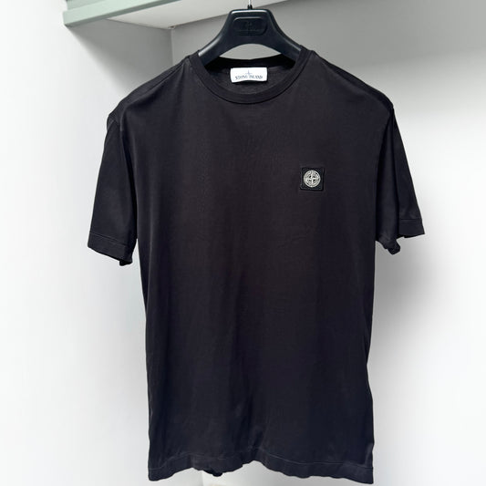 Stone Island Black Patch Logo T shirt - Medium