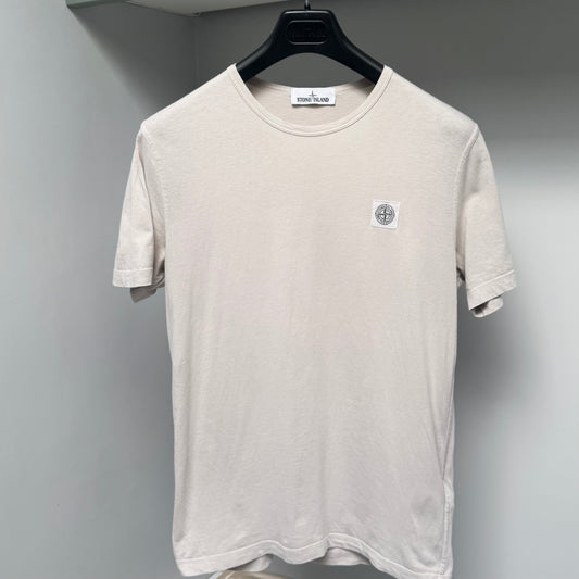 Stone Island Beige Patch Logo T shirt - Medium