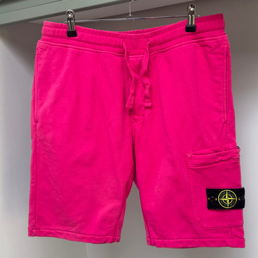 Stone Island Fuchsia Pink Organic Cotton Fleece Shorts - Large 34W
