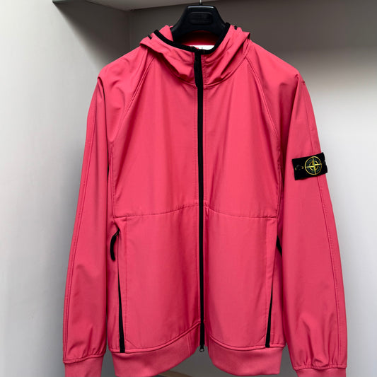 Stone Island Cyclamen Pink Light Soft Shell-R e.dye Technology In Recycled Polyester Full Zip Jacket - XXL