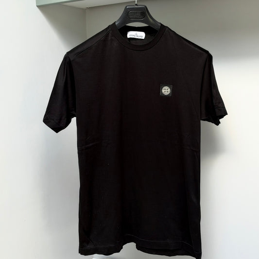 Stone Island Black Cotton Patch Logo T shirt - Medium