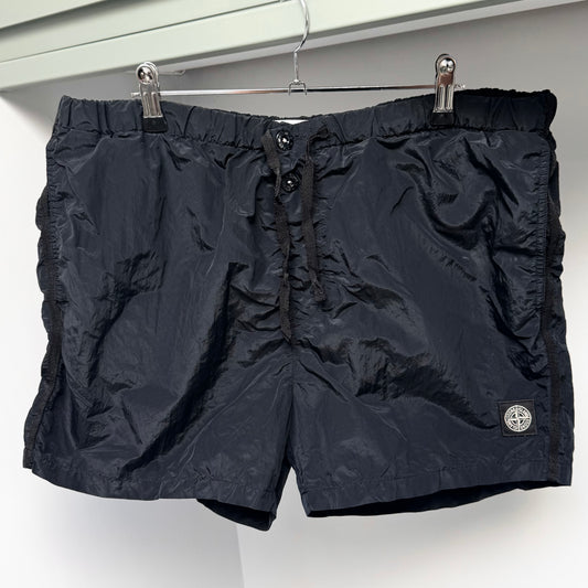 Stone Island Black Nylon Metal Patch Swim Shorts - XXL 38W
