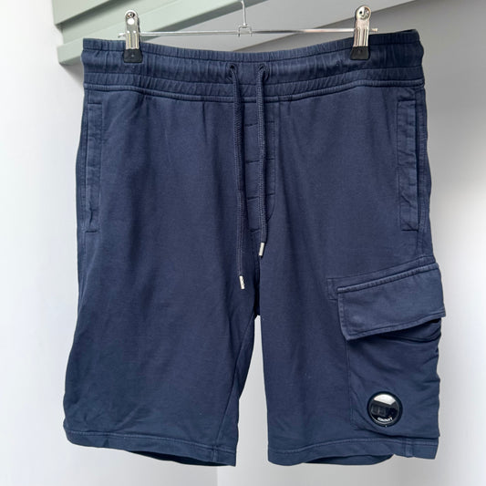 CP Company Blue Light Fleece Lens Shorts - Small 30W