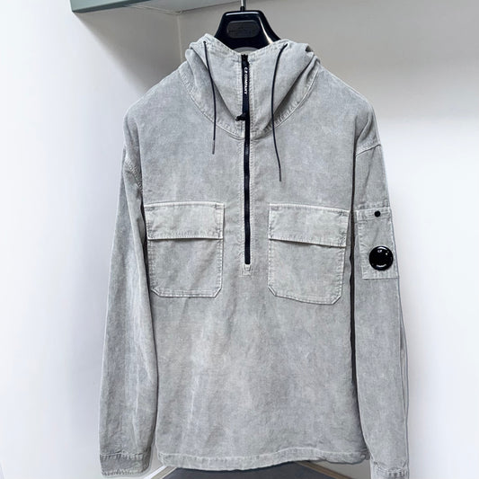 CP Company Hooded Stretch Corduroy Half Zip Pullover Lens Smock Overshirt - XXL ptp25.5”
