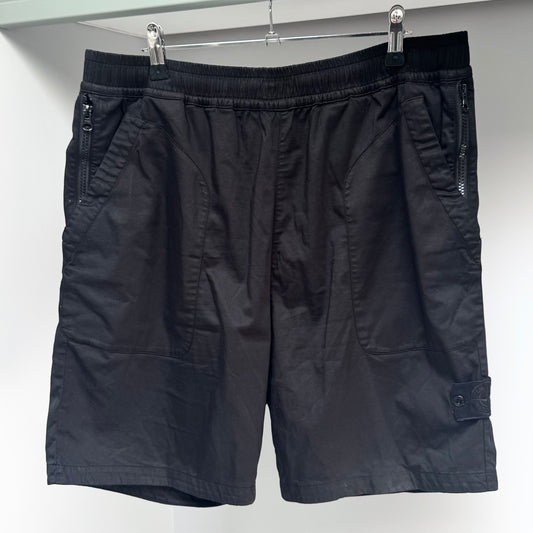 Stone Island Black Ghost Piece Stretch Cotton Lyocell Satin Shorts - 34W Comfort Fit