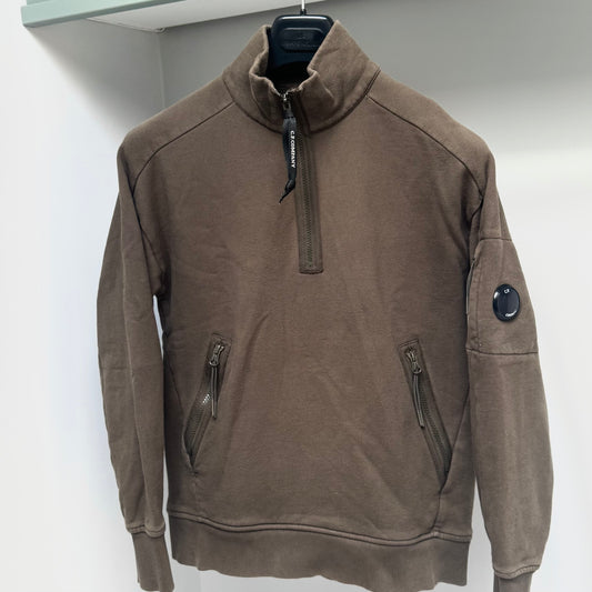 CP Company Green Quarter Zip Pullover Lens Sweatshirt - Small ptp19.5”