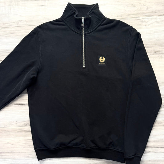 Belstaff Cotton Fleece Quarter Zip Pullover Sweatshirt - Medium ptp21”