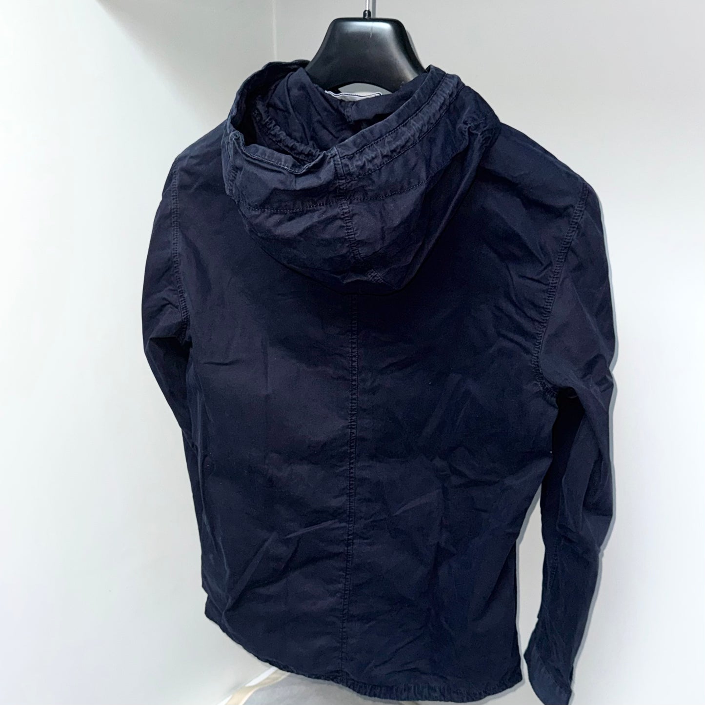 Stone Island Hooded Tela Smerigliata Button Up Badge Overshirt - Small ptp20”