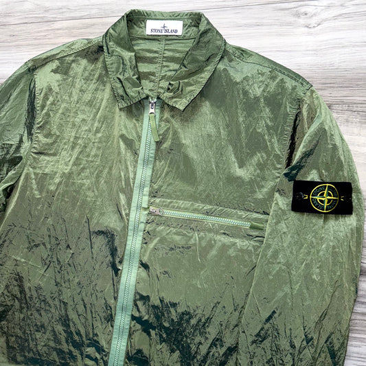 Stone Island Nylon Metal Econyl Full Zip Badge Overshirt - XXL ptp24.5”