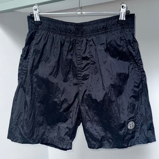 Stone Island Black Nylon Metal Patch Swim Shorts - Small 30W