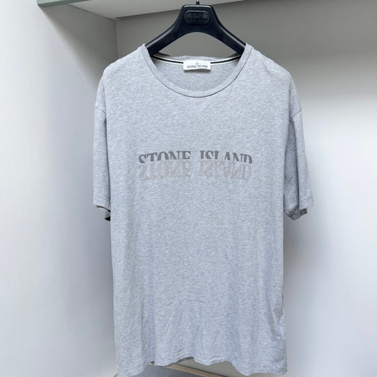 Stone Island Grey Reflective Print Logo T shirt - XXL ptp23.5”
