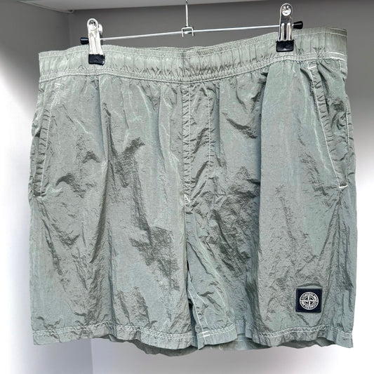 Stone Island Green Nylon Metal Patch Swim Shorts - XL 36W