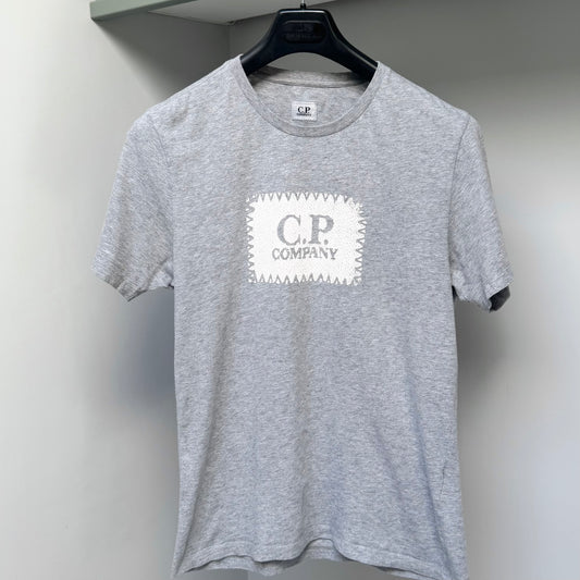 CP Company Grey Logo T shirt - Small ptp19”