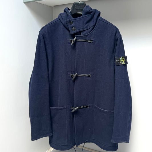 Stone Island Blue Panno Speciale Wool Blend Duffle Jacket - XL