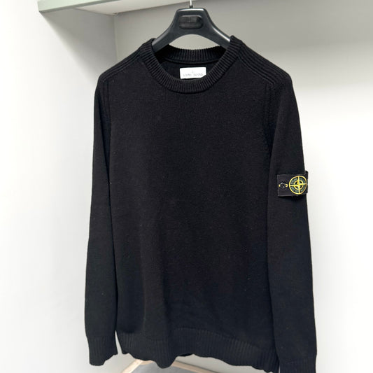 Stone Island Black Knitted Lana Wool Pullover Jumper - XXL ptp24”