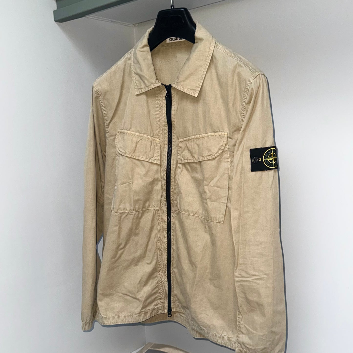 Stone Island Full Zip Badge Overshirt - Medium ptp21”