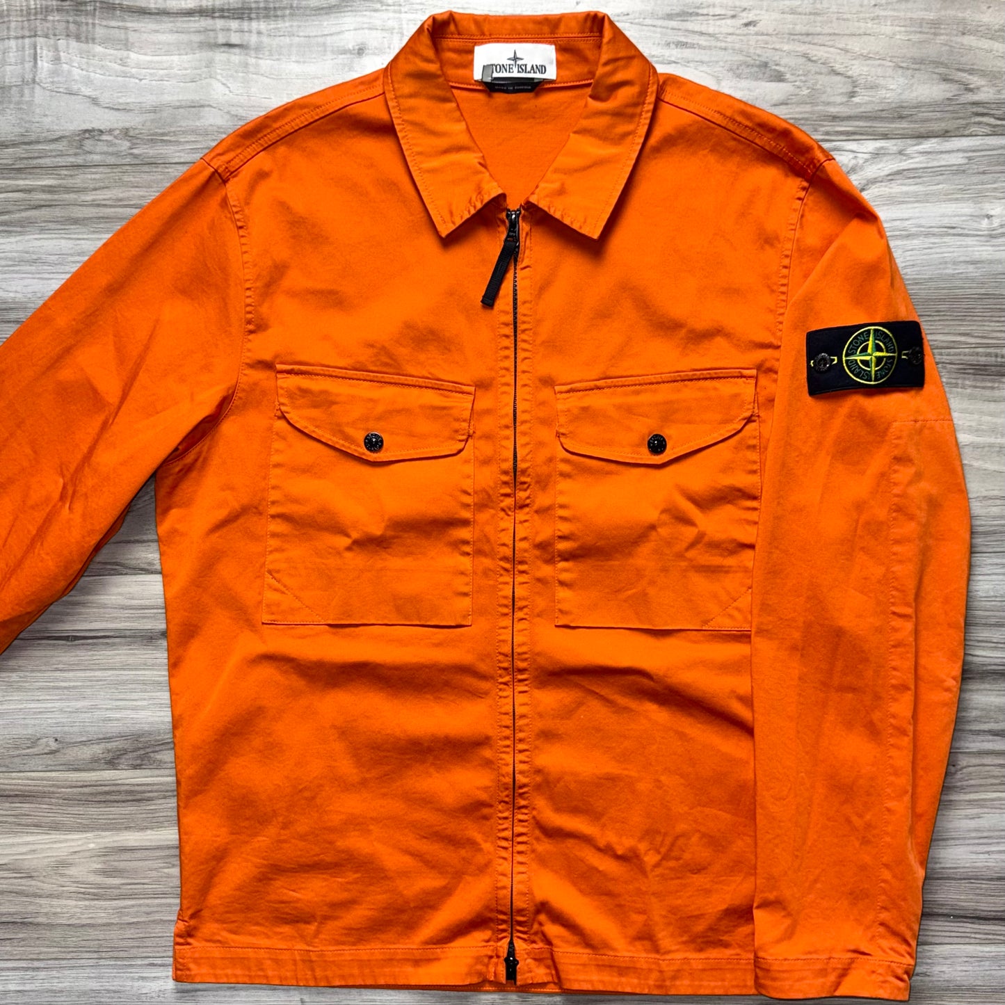 Stone Island Full Zip Badge Overshirt - Large ptp22”