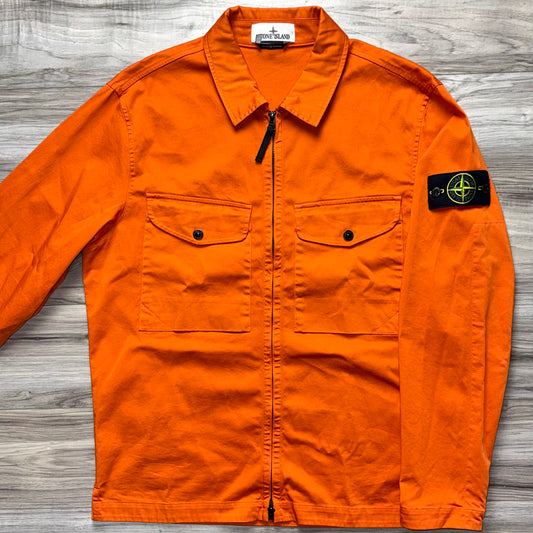 Stone Island Full Zip Badge Overshirt - Large ptp22”