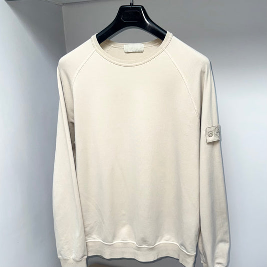 Stone Island Beige Ghost Piece Cotton Fleece Stretch Pullover Sweatshirt - Large ptp23”